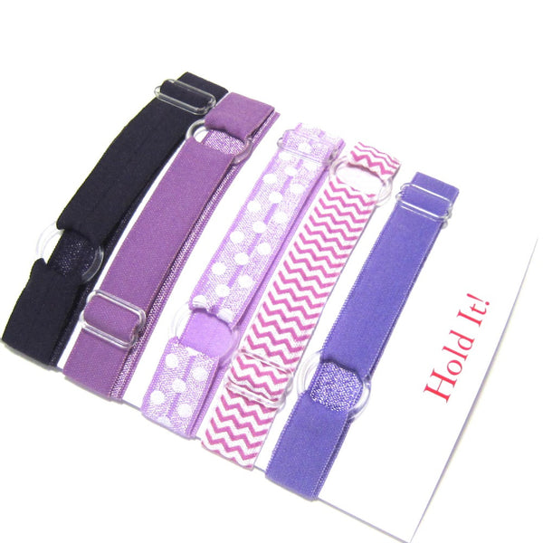 Adjustable Elastic Headband-Set of 5 Purples - Hold It!