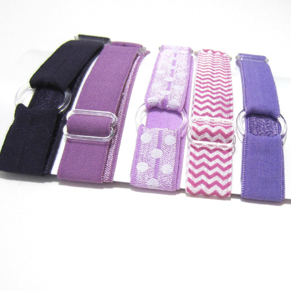 Adjustable Elastic Headband-Set of 5 Purples - Hold It!