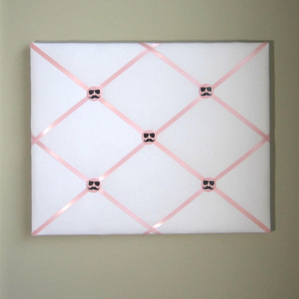 16"x20" Memory Board or Bow Holder-White & Light Pink - Hold It!