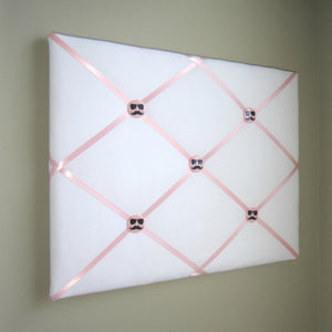 16"x20" Memory Board or Bow Holder-White & Light Pink - Hold It!