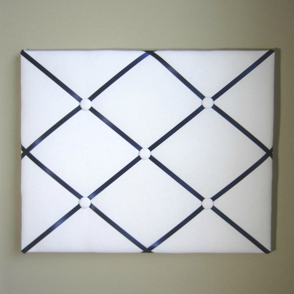 16"x20" Memory Board or Bow Holder-White & Navy Blue - Hold It!