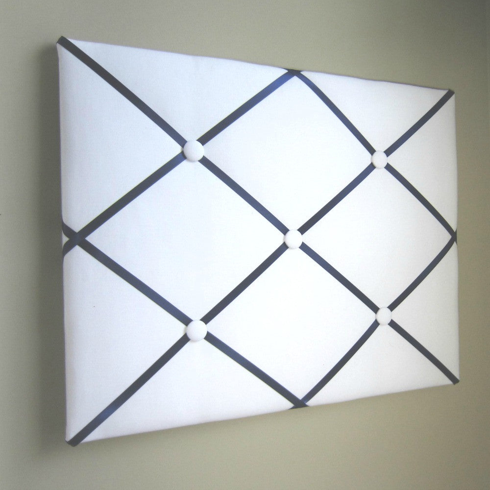 16"x20" Memory Board or Bow Holder-White & Navy Blue - Hold It!