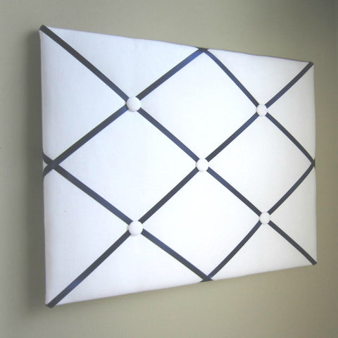 11"x14" Memory Board or Bow Holder-White & Navy Blue - Hold It!