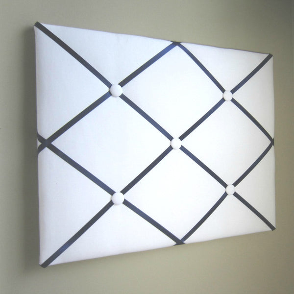 16"x20" Memory Board or Bow Holder-White & Navy Blue - Hold It!