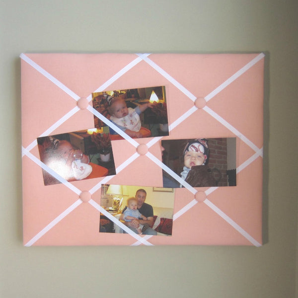 16"x20" Memory Board or Bow Holder-Peach & White - Hold It!