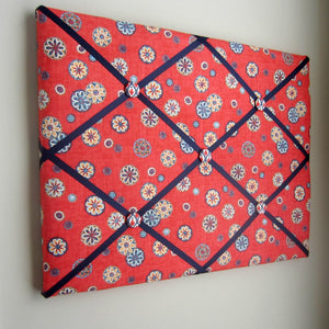 16"x20"  Memory Board or Bow Holder-Red Floral Medallion