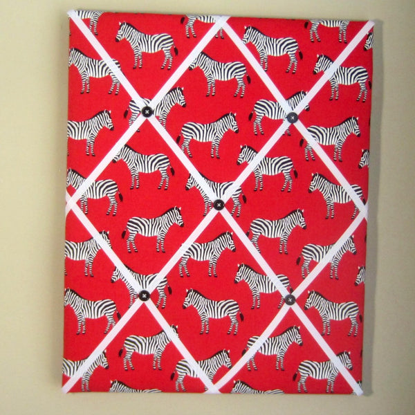 16"x20"  Memory Board or Bow Holder-Red Zebra - Hold It!