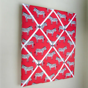16"x20"  Memory Board or Bow Holder-Red Zebra - Hold It!
