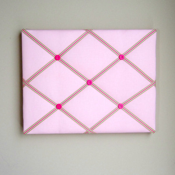 11"x14" Memory Board or Bow Holder-Pink & Green Preppy - Hold It!