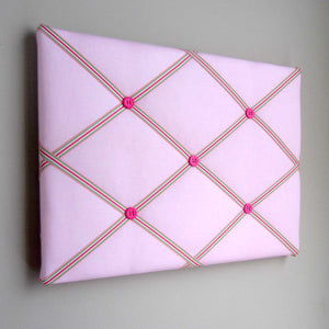 11"x14" Memory Board or Bow Holder-Pink & Green Preppy - Hold It!