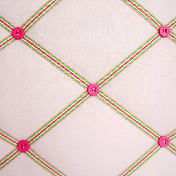 11"x14" Memory Board or Bow Holder-Pink & Green Preppy - Hold It!