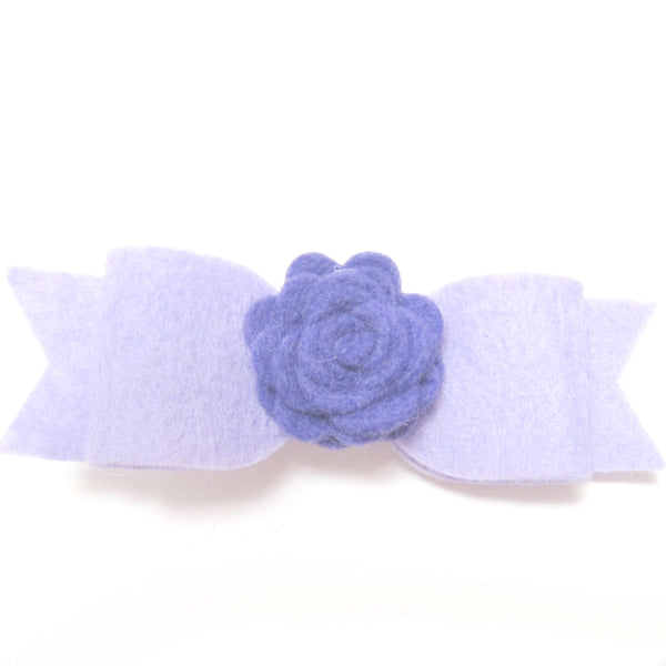 Felt rose & bow hair clip-8 colors to choose from - Hold It!