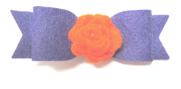 Felt rose & bow hair clip-8 colors to choose from - Hold It!