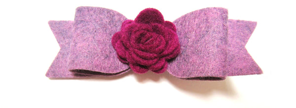 Felt rose & bow hair clip-8 colors to choose from - Hold It!