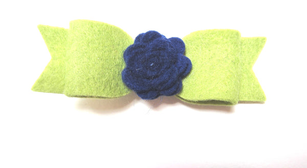 Felt rose & bow hair clip-8 colors to choose from - Hold It!