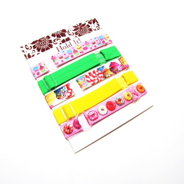 Set of 5 Adjustable Headbands - Sweet Treats - Hold It!