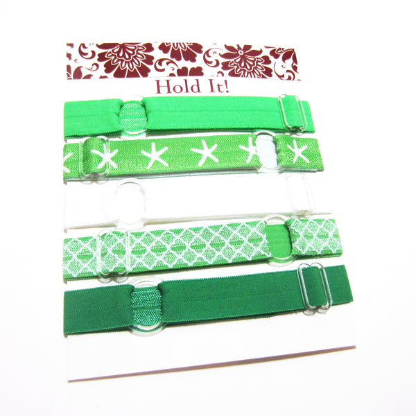 Set of 5 Adjustable Headbands - Green Starfish - Hold It!