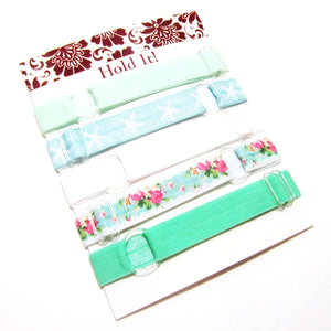Set of 5 Adjustable Headbands - Mint Green Starfish - Hold It!