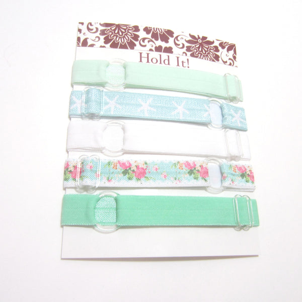 Set of 5 Adjustable Headbands - Mint Green Starfish - Hold It!