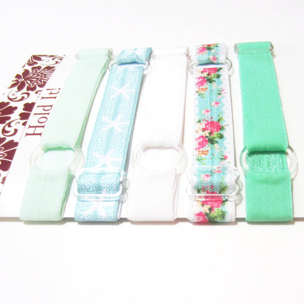 Set of 5 Adjustable Headbands - Mint Green Starfish - Hold It!