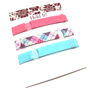 Set of 3 Adjustable Headbands - Multi-Tartan Plaid - Hold It!