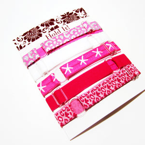 Set of 5 Adjustable Headbands - Hot Pink Starfish - Hold It!