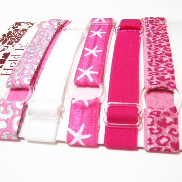 Set of 5 Adjustable Headbands - Hot Pink Starfish - Hold It!