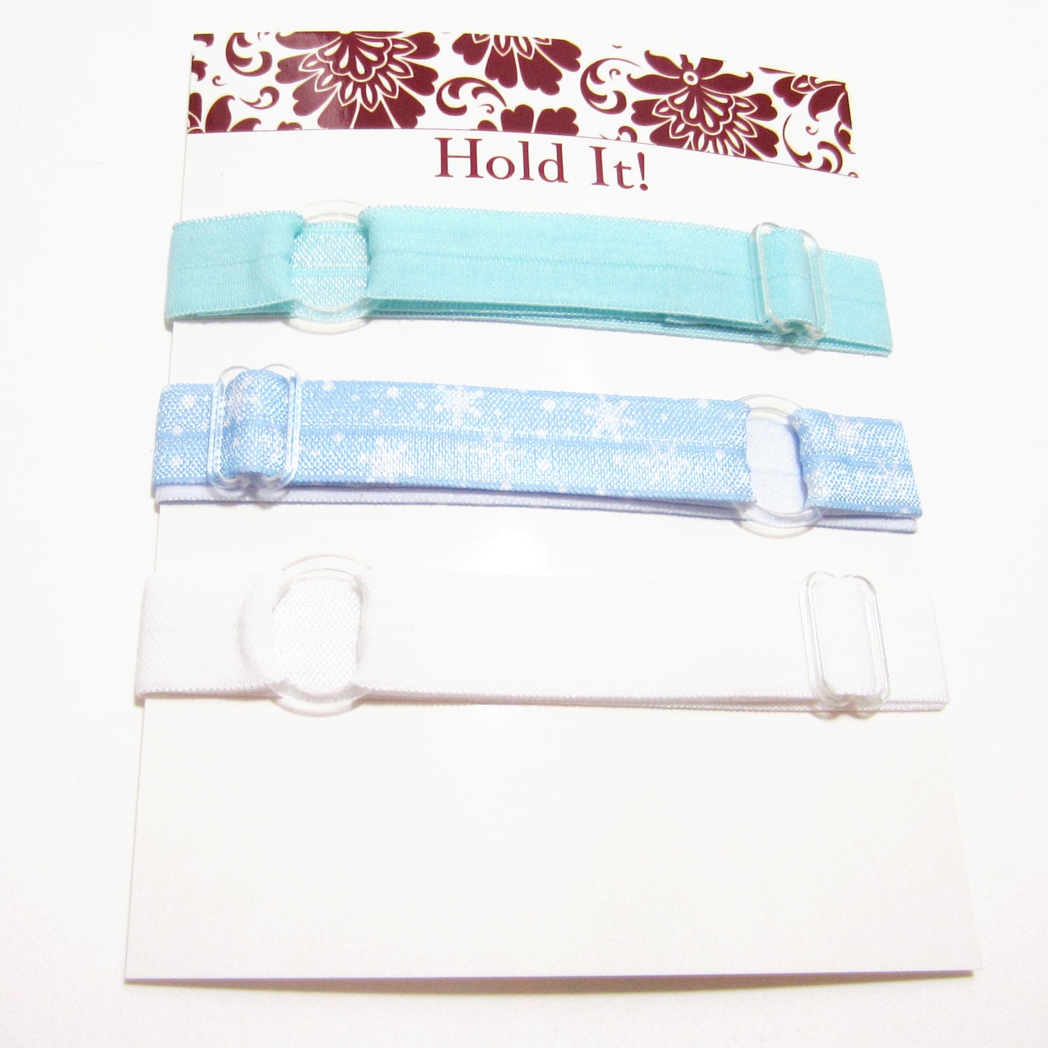 Copy of Set of 3 Adjustable Headbands - Blue & White Snowflake - Hold It!