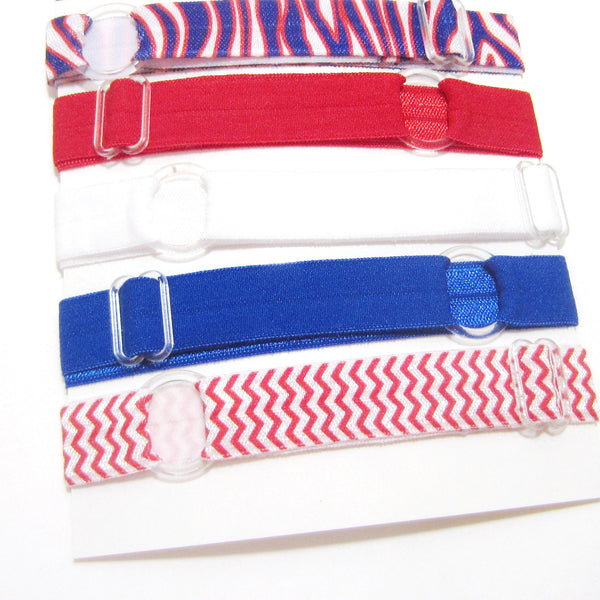 Set of 5 Adjustable Headbands - Patriotic Animal Print - Hold It!