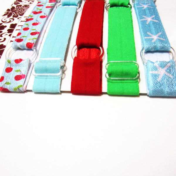 Set of 5 Adjustable Headbands - Spring Cherries - Hold It!