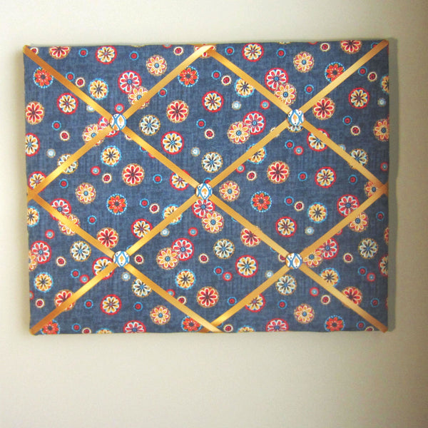 Navy Floral Medallion - 16"x20" Memory Board - Hold It!