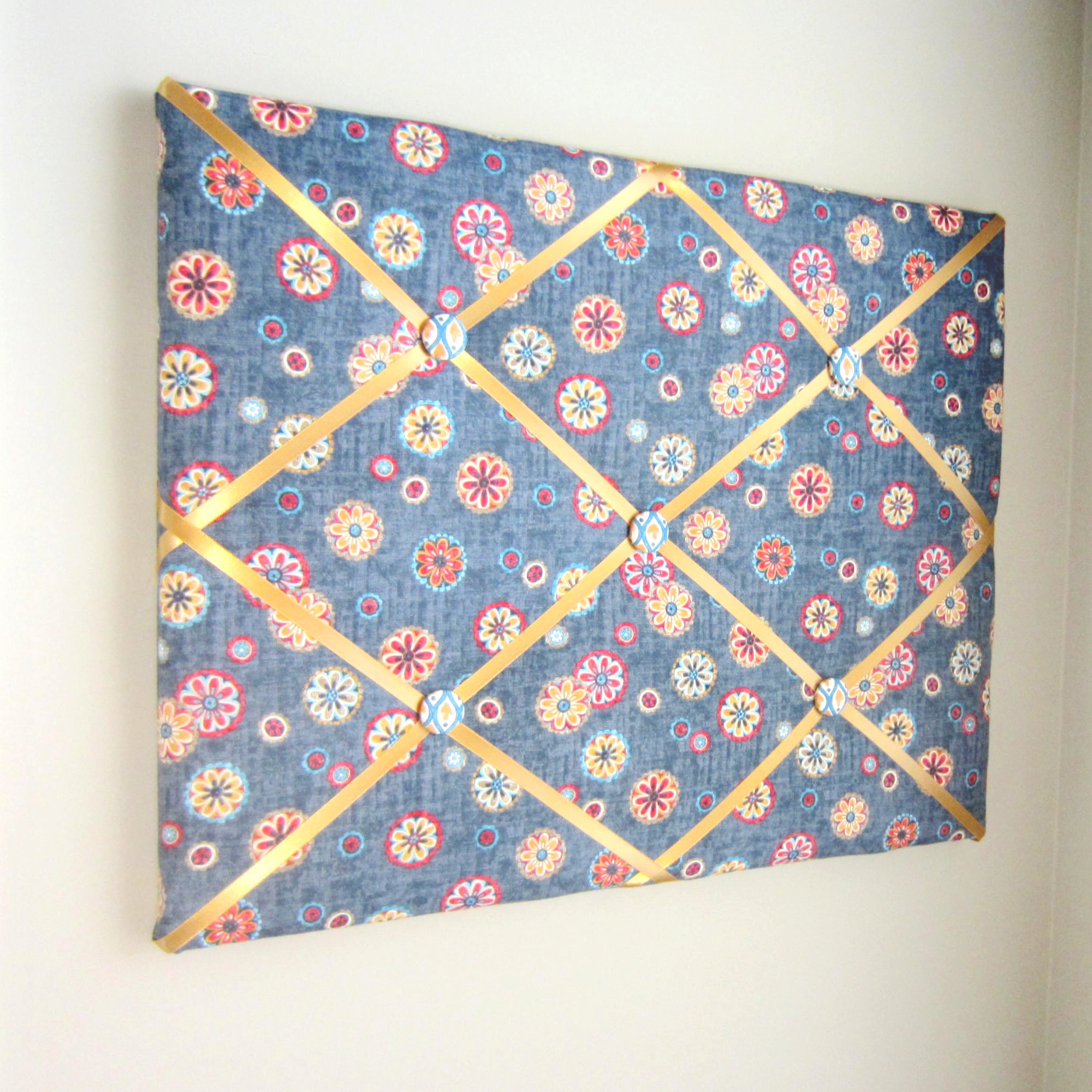 Navy Floral Medallion - 16"x20" Memory Board - Hold It!
