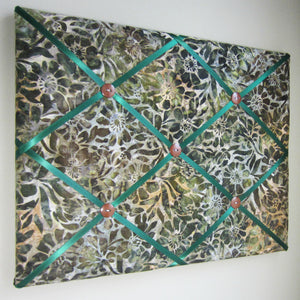 11"x14" or 16"x20" Zinnia Earth Batik Memory Board or Bow Holder-2 Sizes