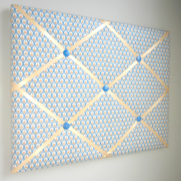 Blue & Gold Foulard - 16"x20" Memory Board