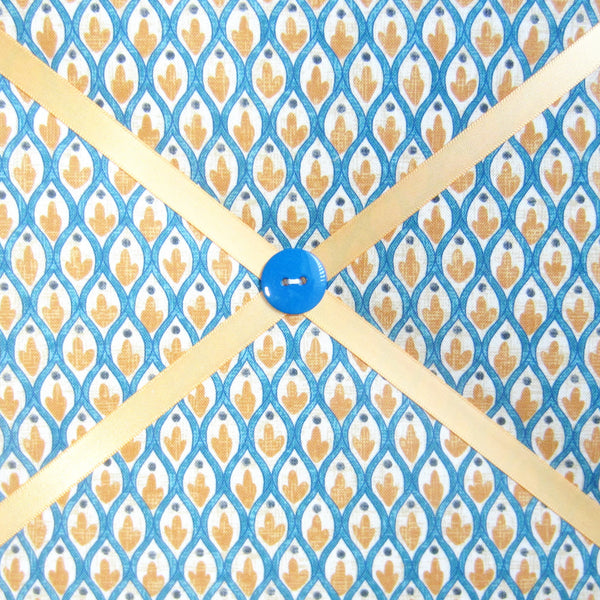 Blue & Gold Foulard - 16"x20" Memory Board