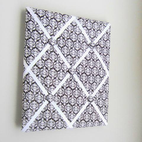 11"x14" Memory Board or Bow Holder-Brown & Cream Damask