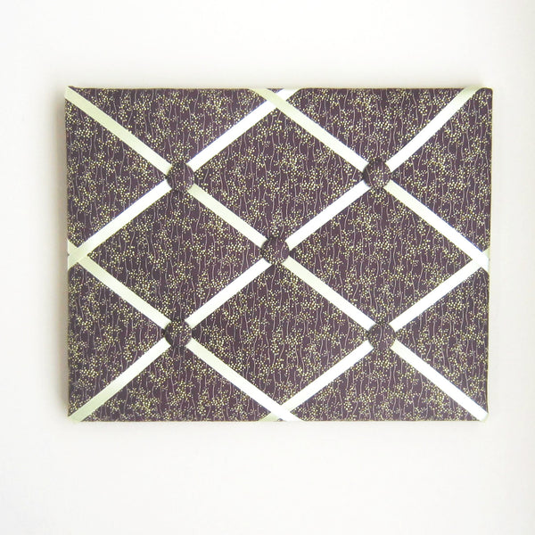 11"x14" Memory Board or Bow Holder-Brown & Green Floral - Hold It!