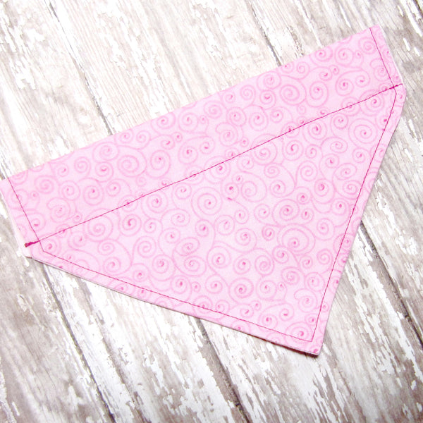 Hot Pink Swirl Dot Pet Bandana-4 Sizes Fits Over Collar - Hold It!