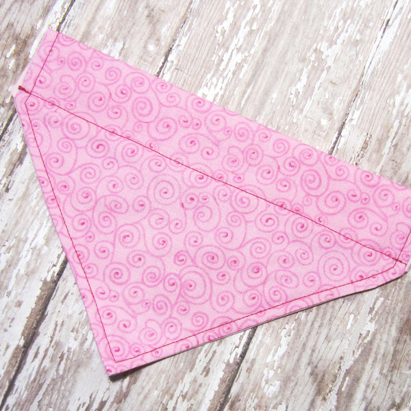 Hot Pink Swirl Dot Pet Bandana-4 Sizes Fits Over Collar