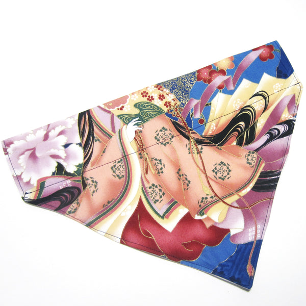 Asian Print Pet Bandana-4 Sizes Fits Over Collar