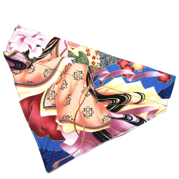 Asian Print Pet Bandana-4 Sizes Fits Over Collar