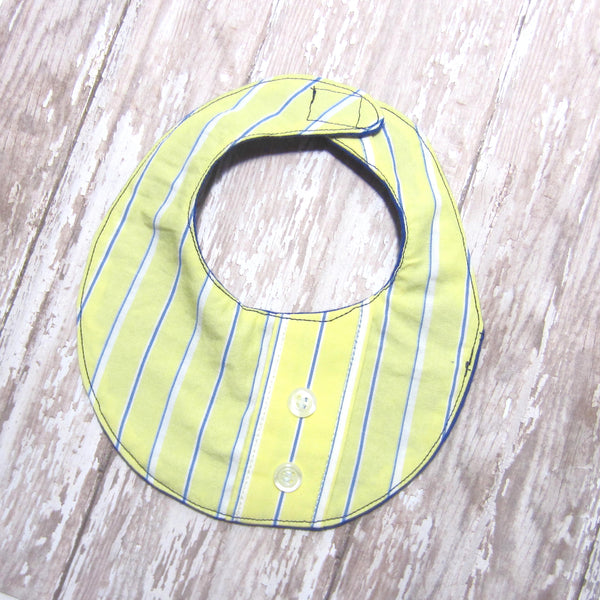 Yellow & Royal Blue Stripe Drool Bib