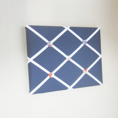 11"x14" Memory Board or Bow Holder-Navy Blue & White