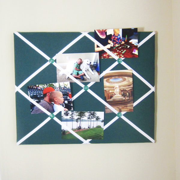 16"x20" Memory Board or Bow Holder-Hunter Green & White