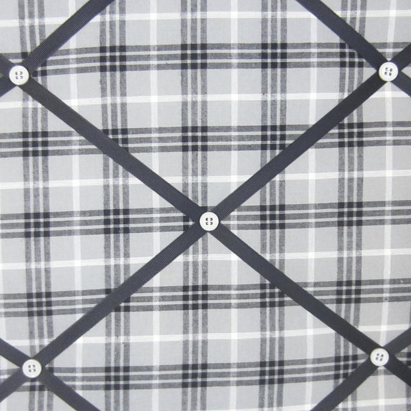 16"x20" Memory Board or Bow Holder-Gray & Black Plaid