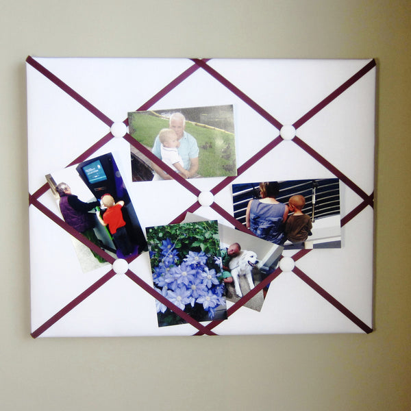 16"x20"  White Memory Board or Bow Holder-You Choose Ribbon Color