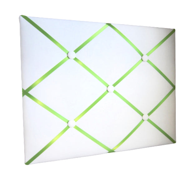 16"x20"  White Memory Board or Bow Holder-You Choose Satin Ribbon Color