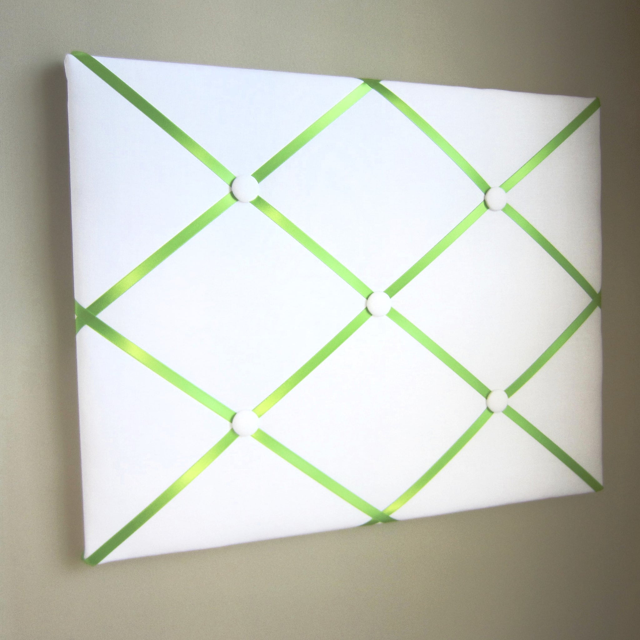 16"x20"  White Memory Board or Bow Holder-You Choose Satin Ribbon Color
