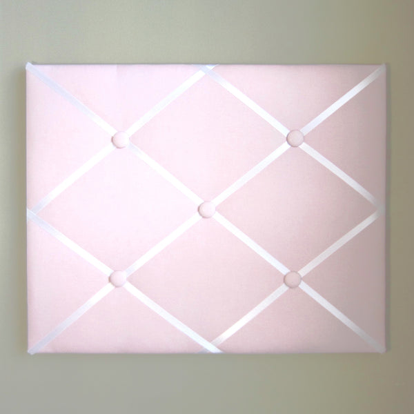 16"x20"  Light Pink Memory Board or Bow Holder-You Choose Satin Ribbon Color