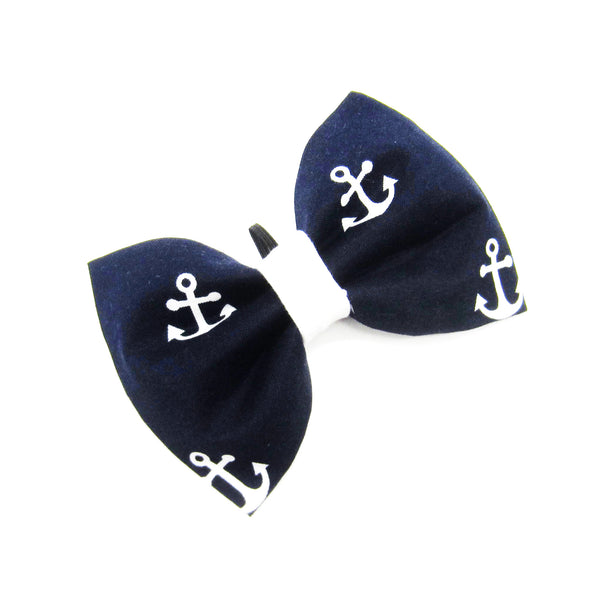 Navy Nautical Pet Bandana or Bow Tie-4 Sizes Fits Over Collar